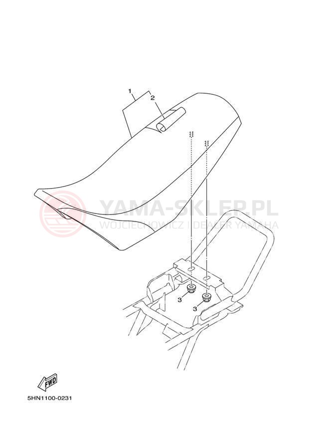 Schemat "siedzenie" do Yamaha TT-R90E TTR90ET