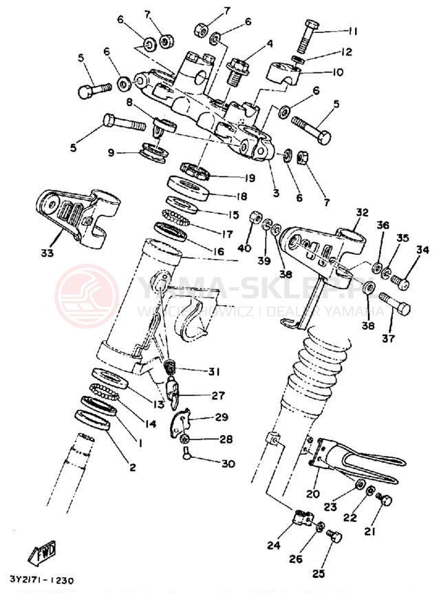 Schemat "Półki zawieszenia" do Yamaha XT250K/XT250KC