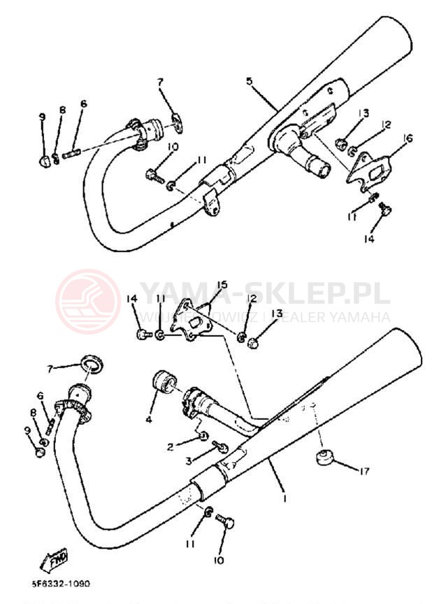 Schemat "Wydech końcowy" do Yamaha XS650SJ