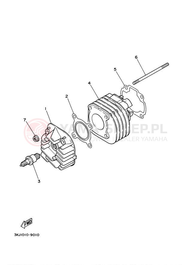 Schemat "cylinder" do Yamaha VINO YJ50RS