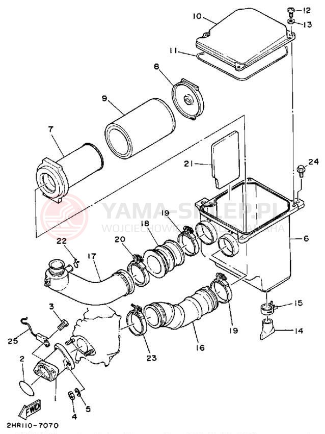 Schemat "Filtr powietrza" do Yamaha BIG BEAR 4WD YFM350FWT