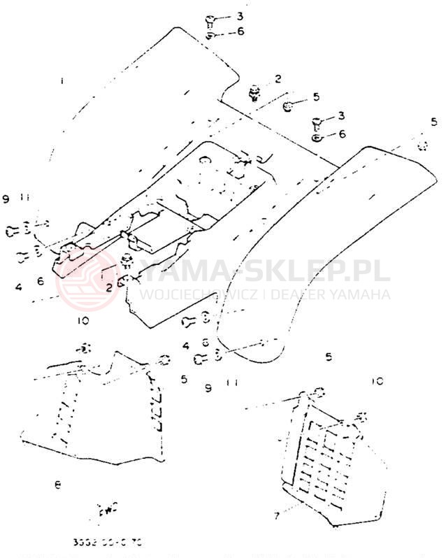 Schemat "Tylny błotnik" do Yamaha BANSHEE YFZ350E_MN