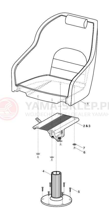 Schemat "SWIVEL SEAT" do Yamaha SX230 SRT1000AE