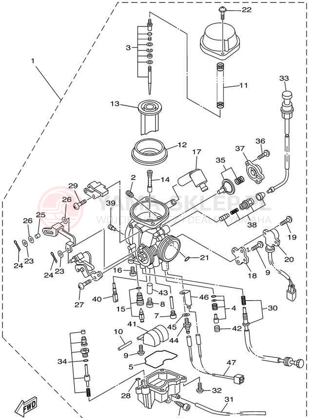 Schemat "Gaźnik" do Yamaha ROAD STAR XV1600AP/XV1600APC