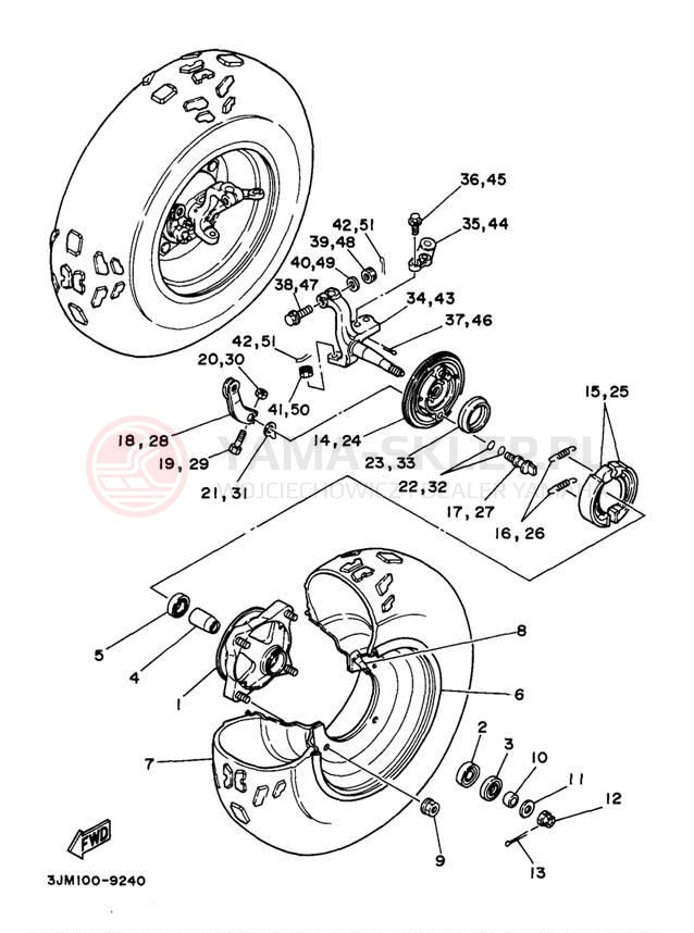 Schemat "Koło przód" do Yamaha BLASTER YFS200J_MN