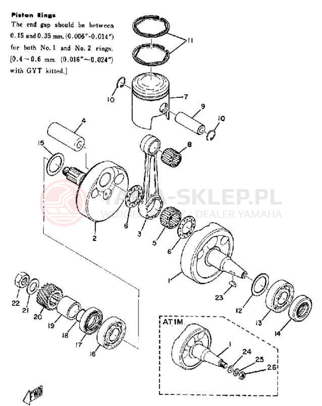 Schemat "Wał korbowy" do Yamaha AT1E/AT1M