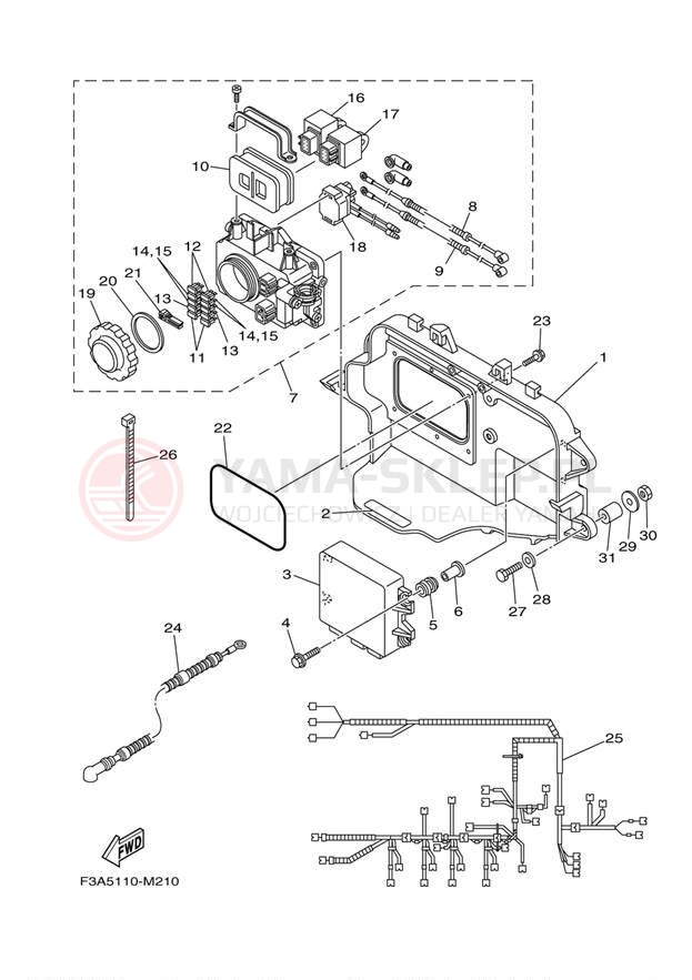 Schemat "układ elektryczny" do Yamaha SX190 LATE RX1800CMB/RX1800DMB