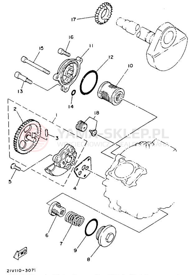 Schemat "Pompa olejowa" do Yamaha YTM225DXL