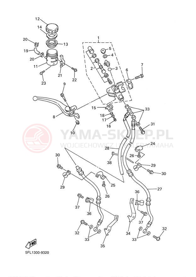 Schemat "Pompa hamulcowa przednia" do Yamaha YZFR7 YZFR7L