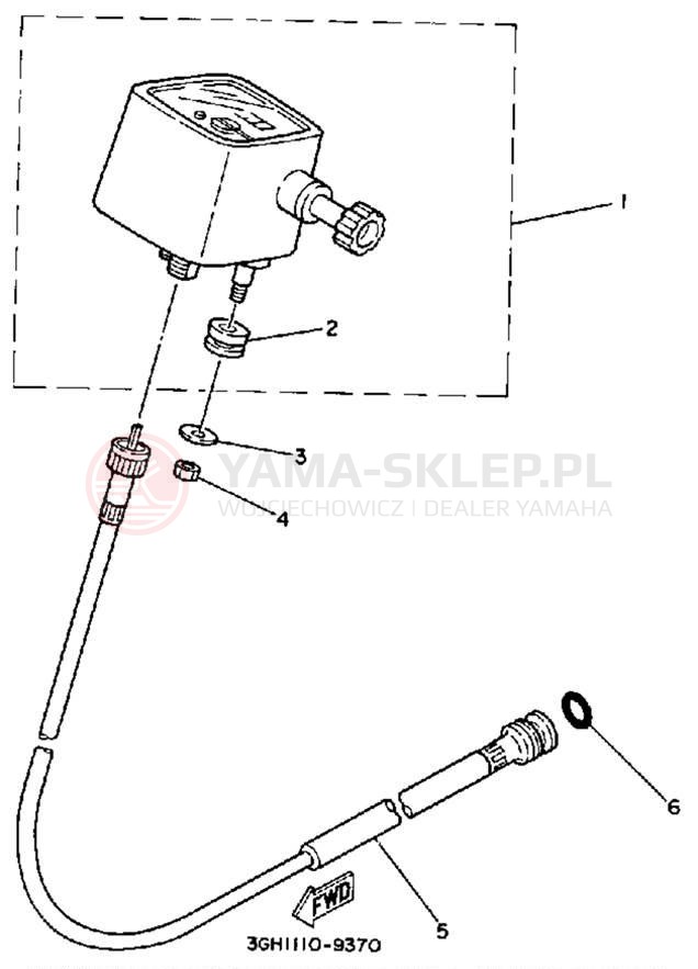 Schemat "licznik" do Yamaha MOTO-4 YFM250B