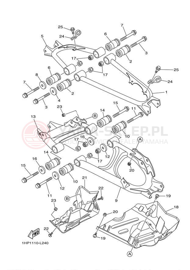 Schemat "wahacz" do Yamaha GRIZZLY 700 EPS 4WD YFM7FGPBL