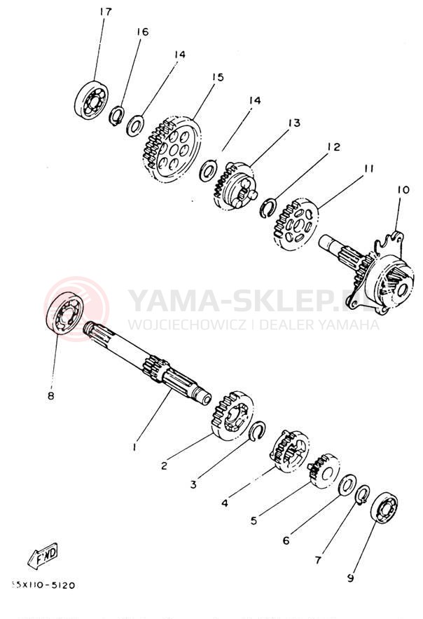 Schemat "Skrzynia biegów " do Yamaha BADGER YFM80U