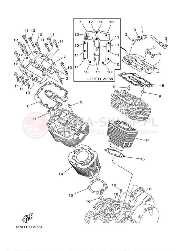 Schemat "cylinder" do Yamaha XV17PCP/XV17PCPC