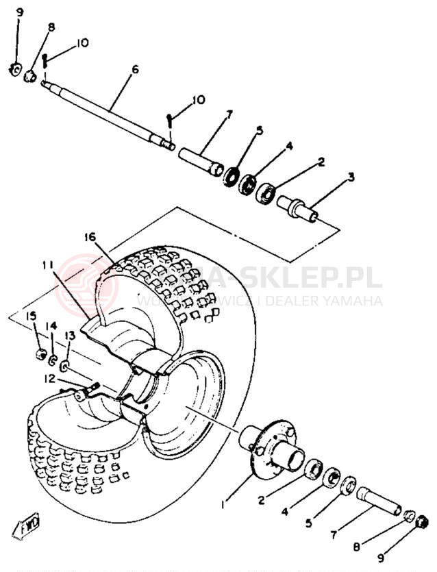 Schemat "Koło przód" do Yamaha YT125H