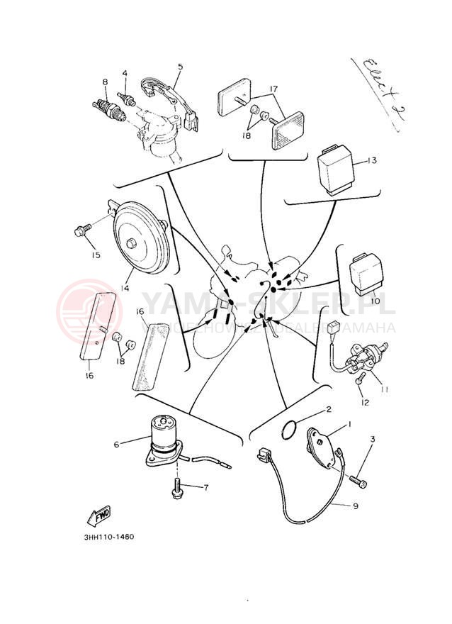 Schemat "układ elektryczny" do Yamaha FZR600RE
