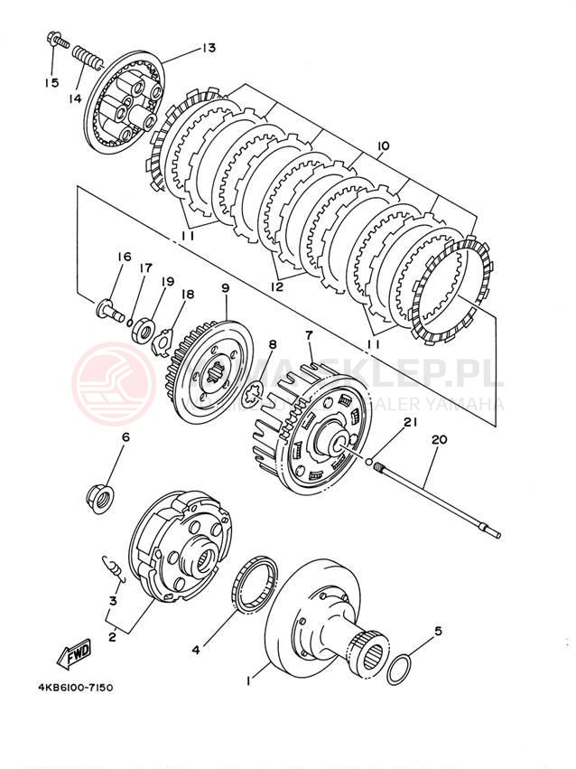 Schemat "sprzęgło" do Yamaha WOLVERINE YFM350FXP