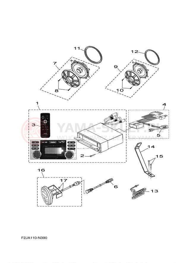 Schemat "Nagłośnienie" do Yamaha 212SS CALIFORNIA XAT1800CLN
