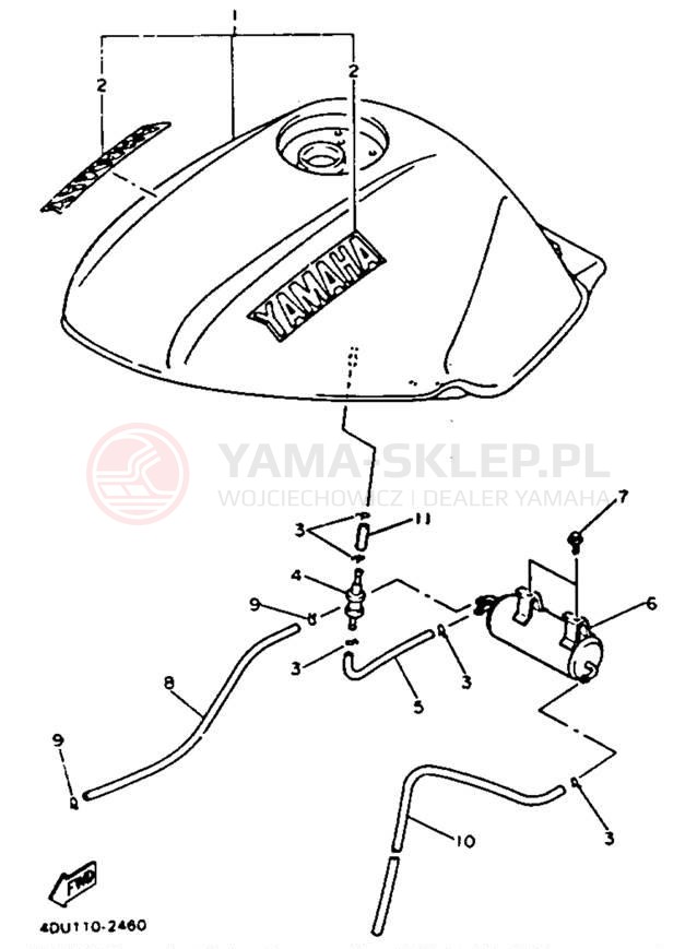 Schemat "zbiornik paliwa" do Yamaha SECA II XJ600SDC/XJ600SD