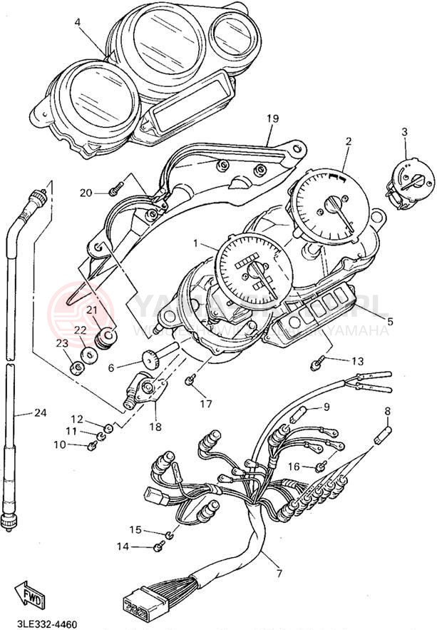 Schemat "licznik" do Yamaha FZR1000G/FZR1000GC