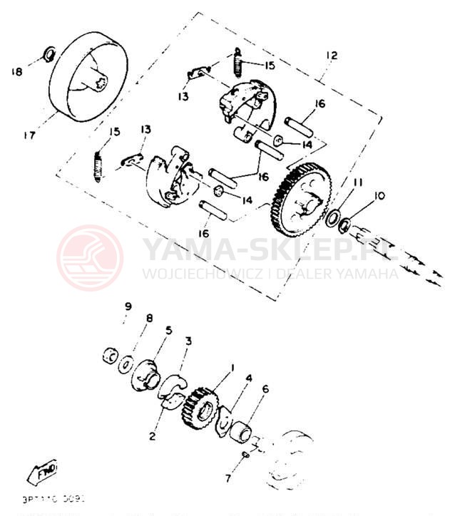 Schemat "sprzęgło" do Yamaha Y-ZINGER PW50E