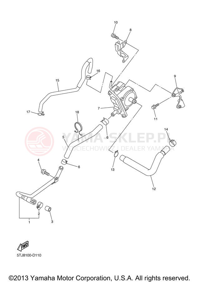 Schemat "System odbioru powietrza" do Yamaha WR450F WR450FV
