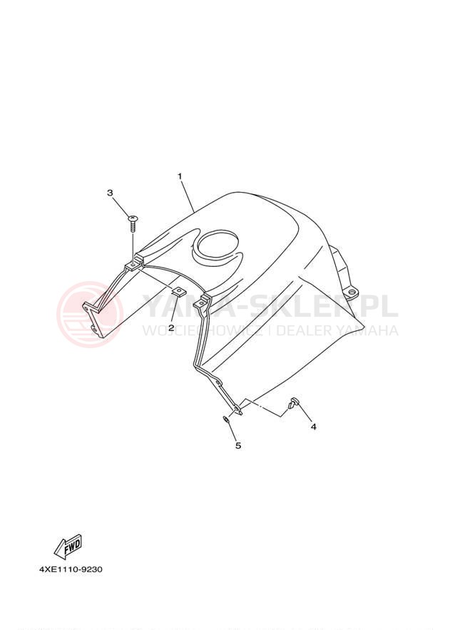 Schemat "Pokrywa boczna" do Yamaha BEARTRACKER YFM25XS