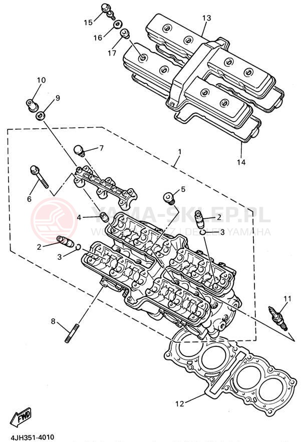 Schemat "głowica" do Yamaha YZF600RG