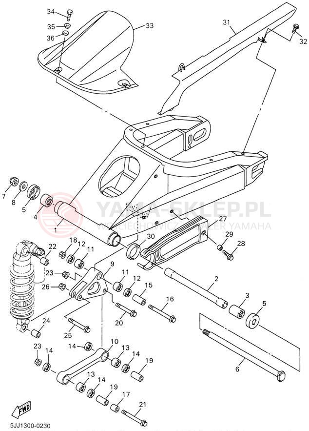 Schemat "wahacz" do Yamaha YZFR1 YZFR1SN/YZFR1SNC