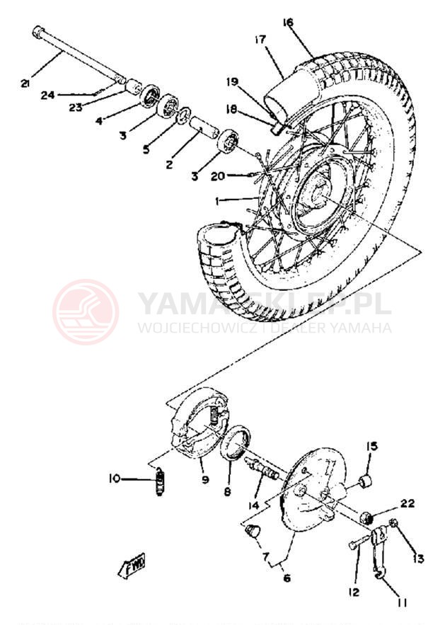 Schemat "Koło przód" do Yamaha MX80J