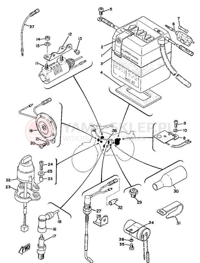 Schemat "układ elektryczny" do Yamaha AT1C/CT1C/AT1MX