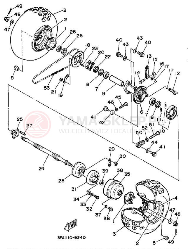 Schemat "Koło tył" do Yamaha BREEZE YFA1W