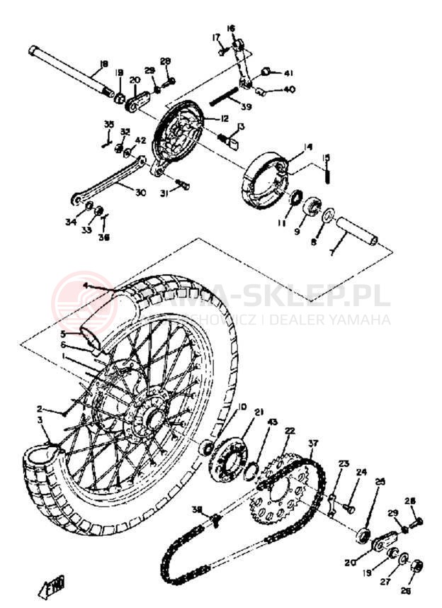 Schemat "Koło tył" do Yamaha AT3_CT3 AT2/CT2