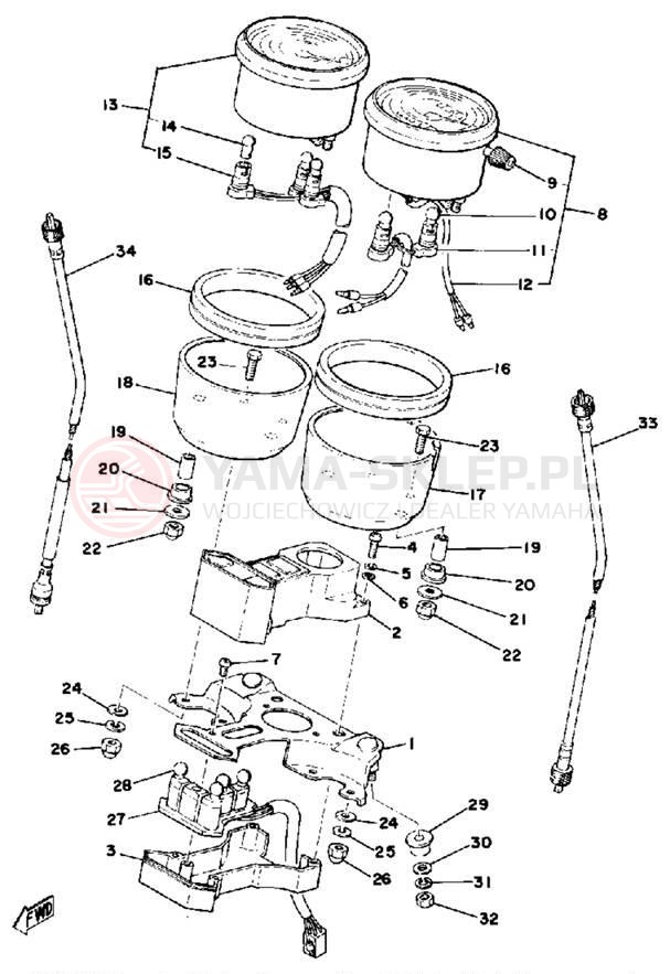 Schemat "Przędkościomierz" do Yamaha XS400D