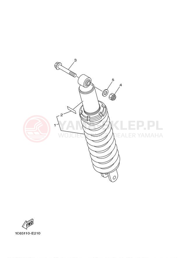 Schemat "zawieszenie tył" do Yamaha TTR230 TTR230Y