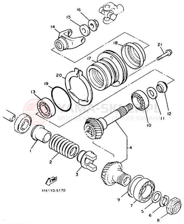 Schemat "Przeniesienie napędu" do Yamaha XVZ13TC/XVZ13T
