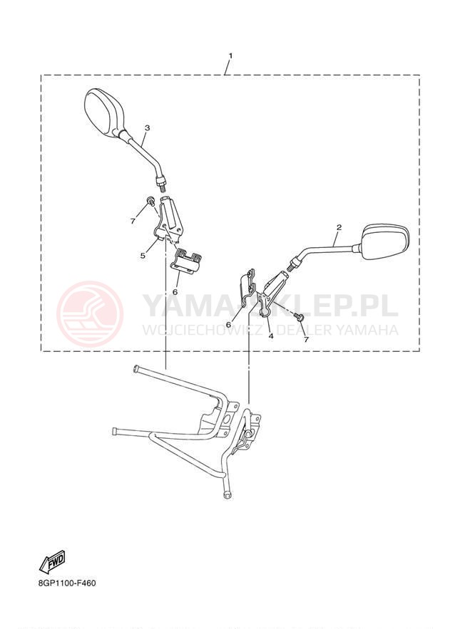 Schemat "Lusterko wsteczne" do Yamaha PHAZER MTX PZ50MTDW