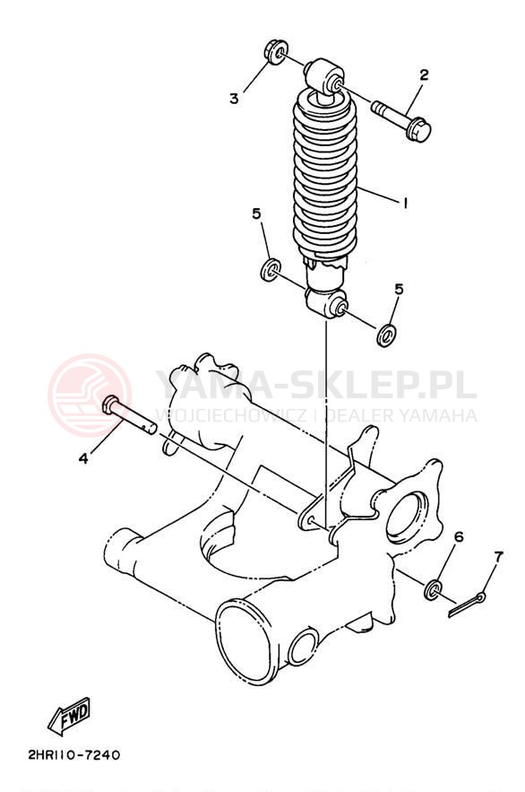 Schemat "zawieszenie tył" do Yamaha BIG BEAR 2WD YFM350UK