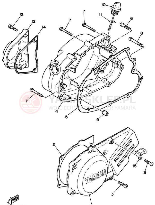 Schemat "Pokrywa silnika" do Yamaha RT100H