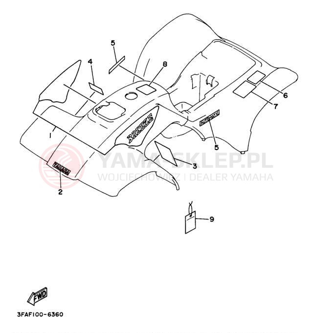 Schemat "naklejki" do Yamaha BREEZE YFA1J