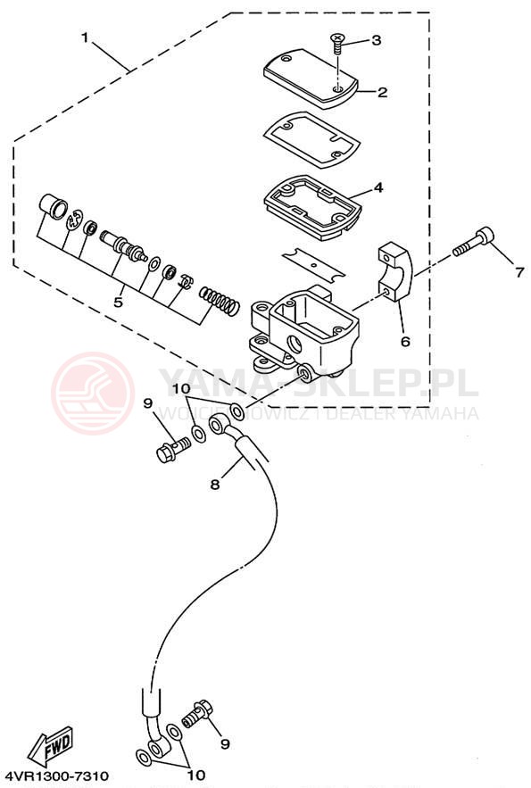 Schemat "Pompa hamulcowa przednia" do Yamaha V-STAR CUSTOM XVS650L/XVS650LC