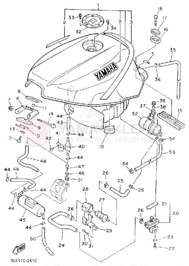 Schemat "zbiornik paliwa" do Yamaha FZR1000D/FZR1000DC