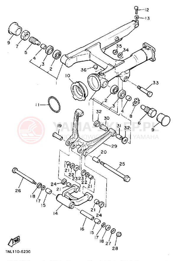 Schemat "wahacz" do Yamaha XVZ13DT/XVZ13DTC