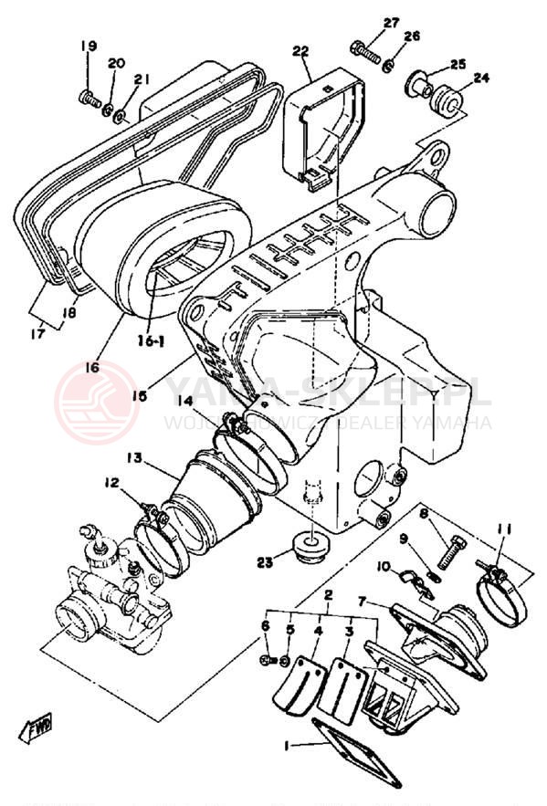 Schemat "Filtr powietrza" do Yamaha DT175F