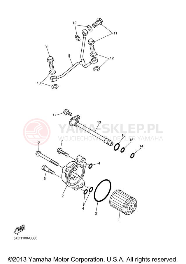 Schemat "Filtr oleju" do Yamaha WR450F WR450FV