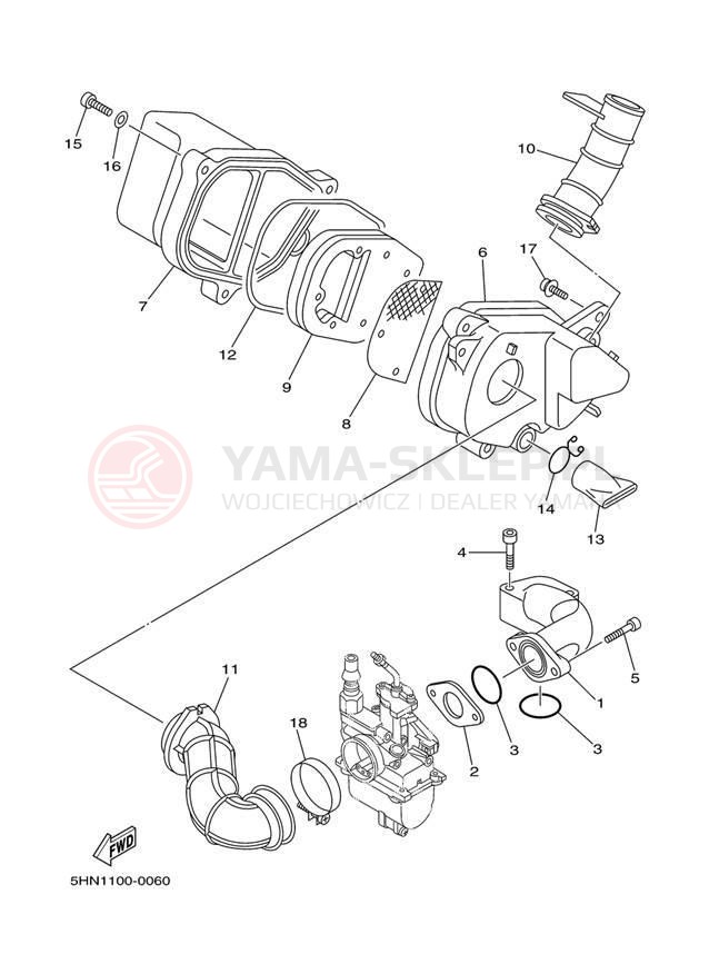 Schemat "Wtrysk paliwa" do Yamaha TTR90 TTR90S