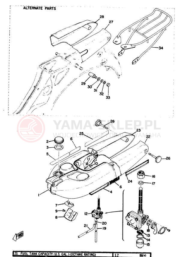 Schemat "zbiornik paliwa" do Yamaha U7E