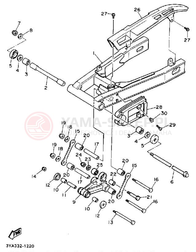 Schemat "wahacz" do Yamaha FJ1200D/FJ1200DC