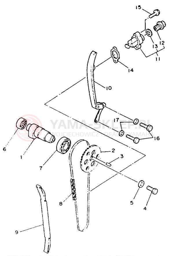 Schemat "Rozrząd - łańcuszek" do Yamaha WARRIOR YFM350XB_M