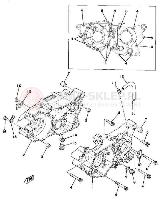Schemat "Obudowa silnika" do Yamaha IT400D/IT250D