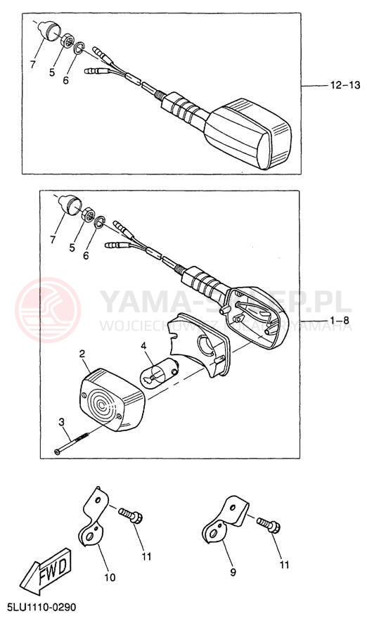 Schemat "kierunkowskazy" do Yamaha ZUMA II CW50N